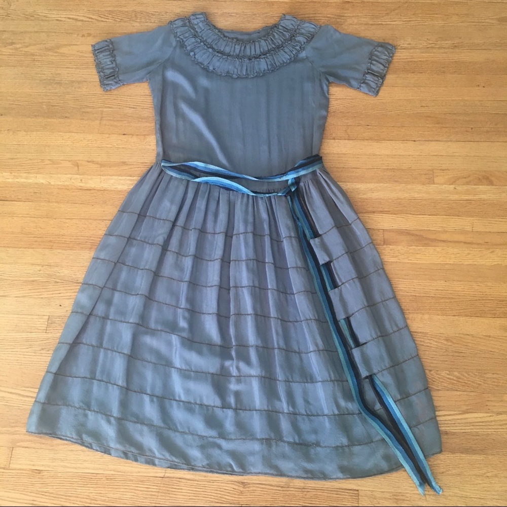 1920s deco silk lamé dress